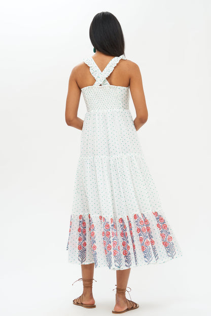 Ruffle Cross Back Midi- Kusama Green