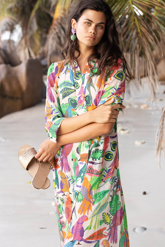 Shirt Dress Midi- Polly Green